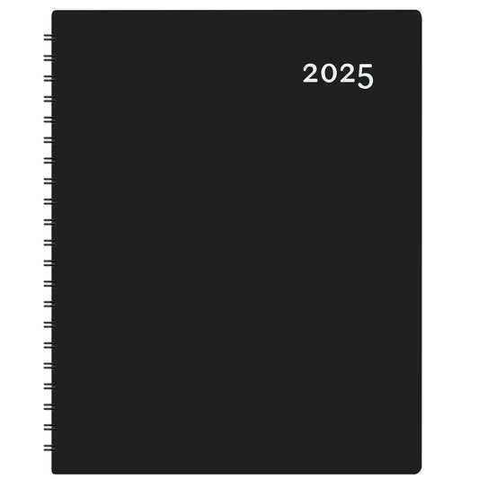 W. Maxwell 2025 Maxi Daily Planner - 8.5" x 11" - Black - Bilingual