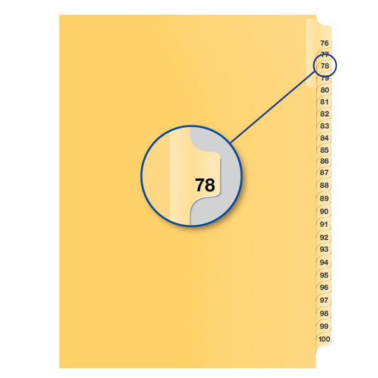 Legal Exhibit Dividers Buff #78, Letter Size, Pack of 25