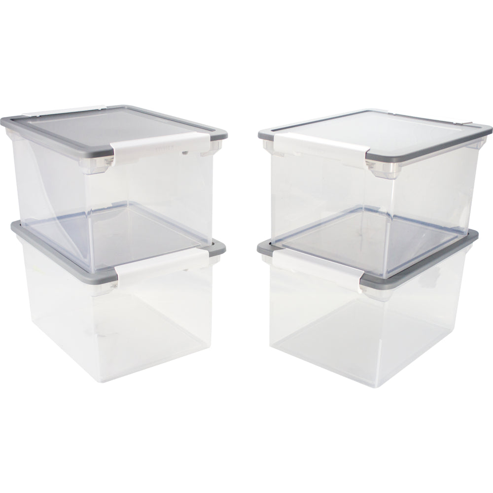 Storex Utility Tote Letter/Legal With Lid