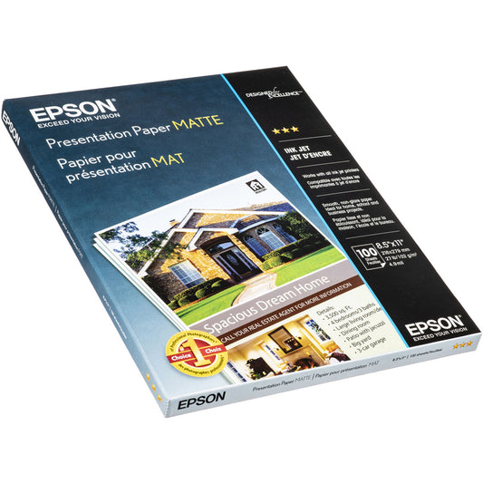 Epson Photo Paper - 8.5" x 11" - White - 100 Sheets