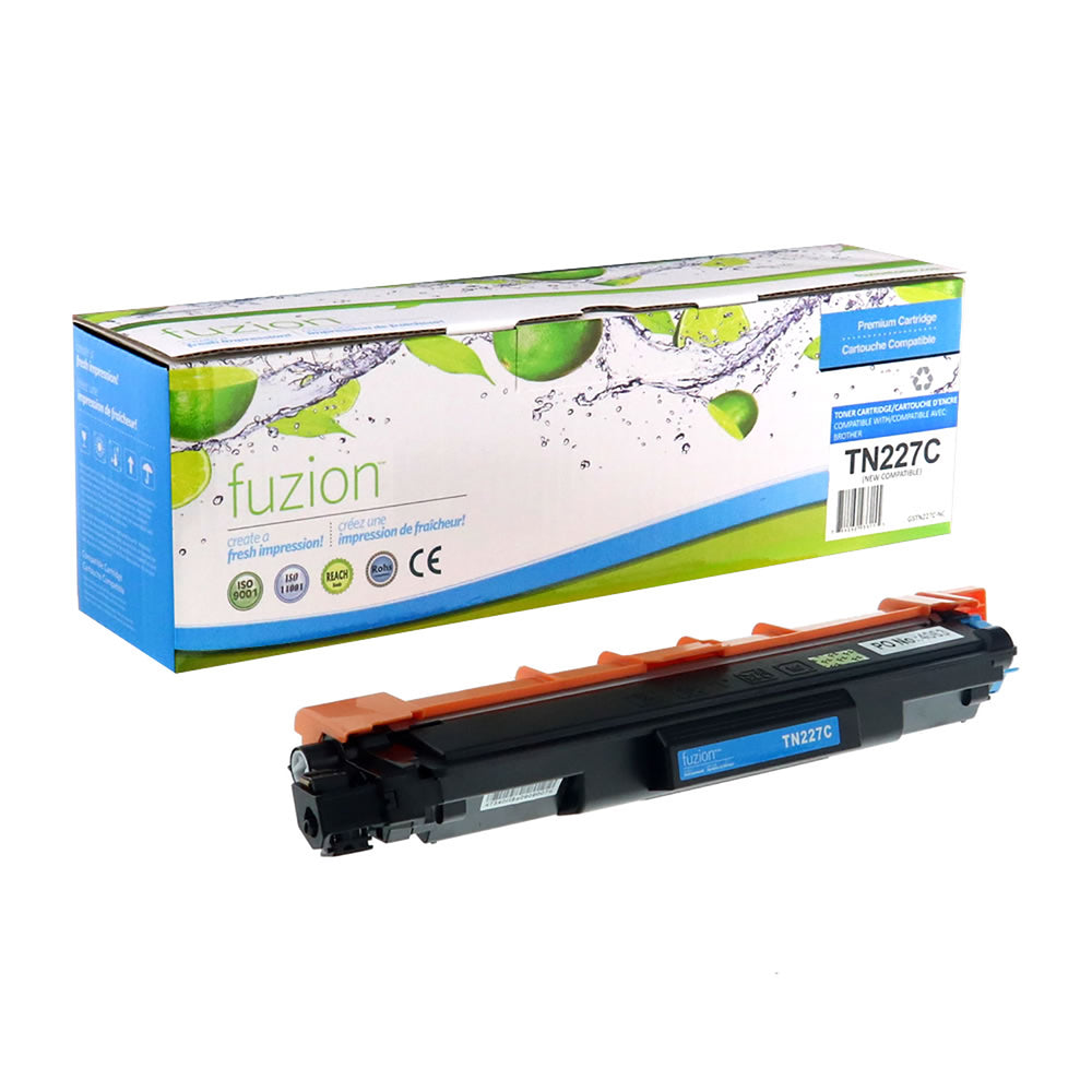 fuzion Brother TN227 Compatible Toner Cartridge - High Yield - Cyan