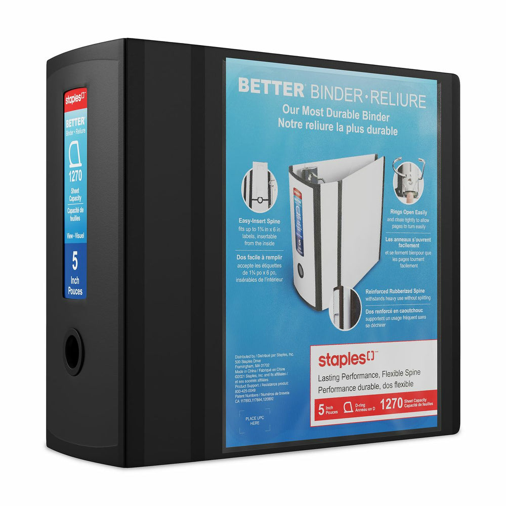 Staples Better Binder - 5" - Black