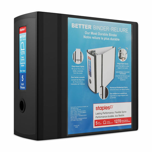 Staples Better Binder - 5" - Black