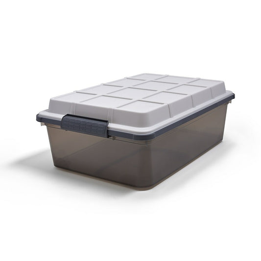 TRU RED 36.8 L Water and Dust Resistant Storage Tote with Locking Lid