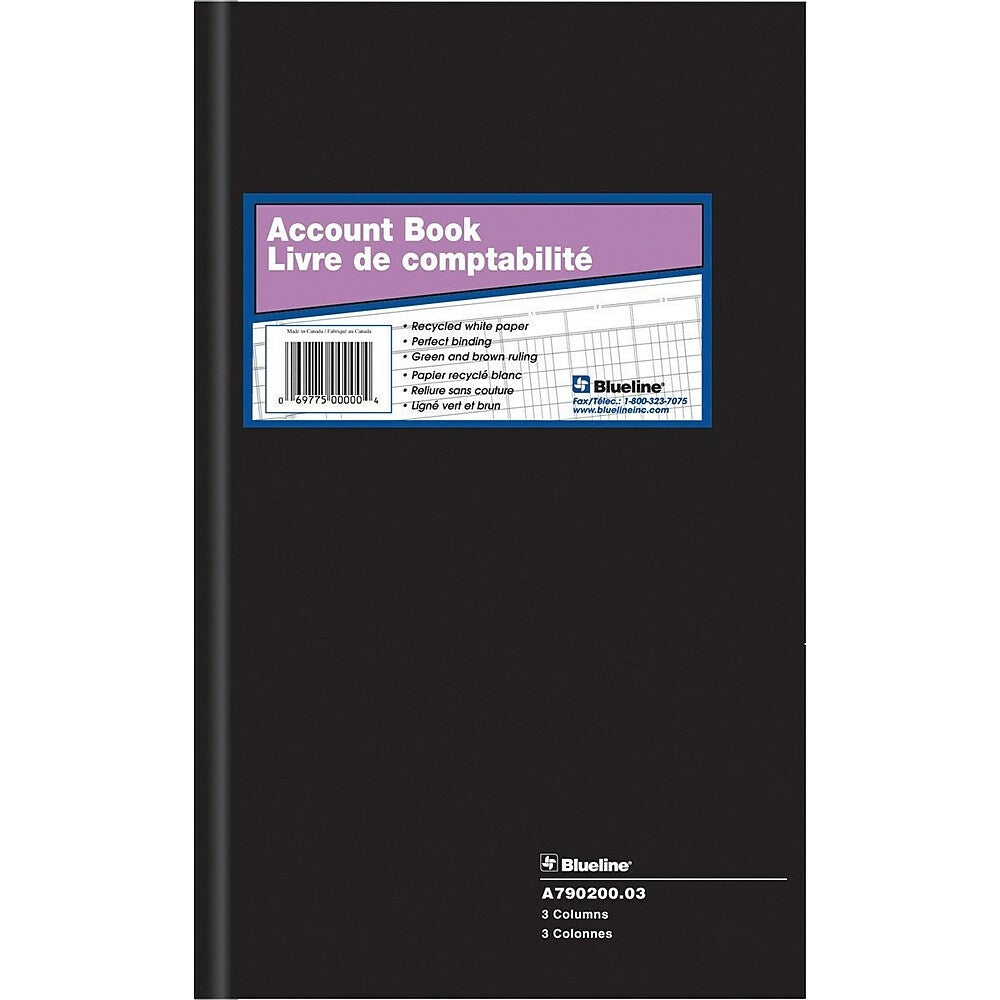 Livre de comptes Blueline A790, A790200-03, 3 colonnes