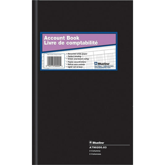 Livre de comptes Blueline A790, A790200-03, 3 colonnes