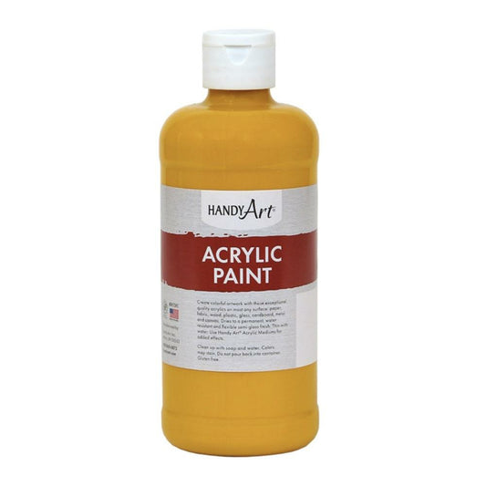 Peinture acrylique Handy Art, jaune foncé, 473 ml.