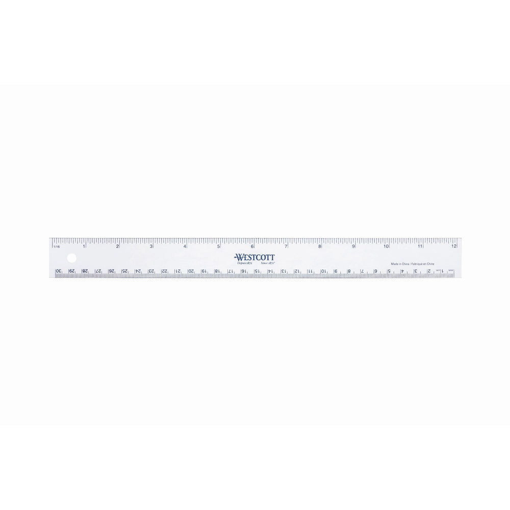 Westcott Flexible Vinyl Ruler - 12"/30cm - Clear