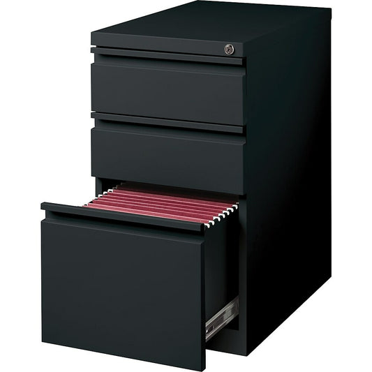Hirsh 23"-Deep Mobile Pedestal File, 3 Drawer, Black