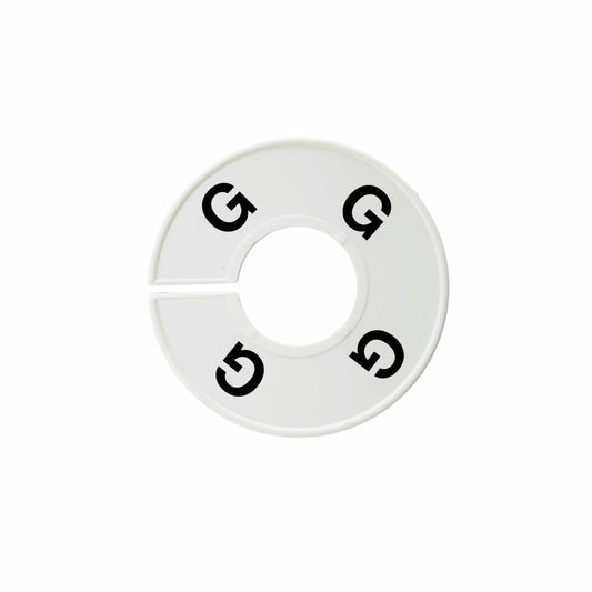 Eddie's Round Size Divider - French G - White Sizer with Black Print - 100 Pack
