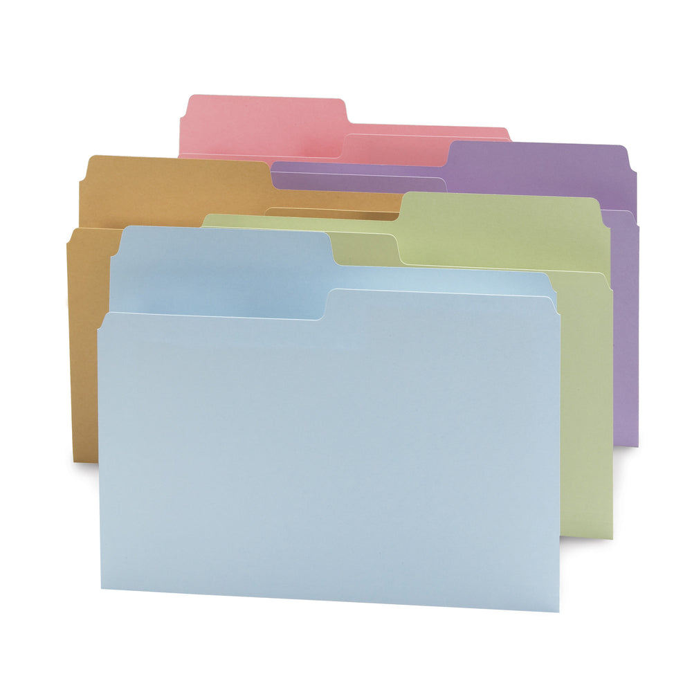 Smead SuperTab File Folders - Assorted Colours - Letter Size - 100 Pack