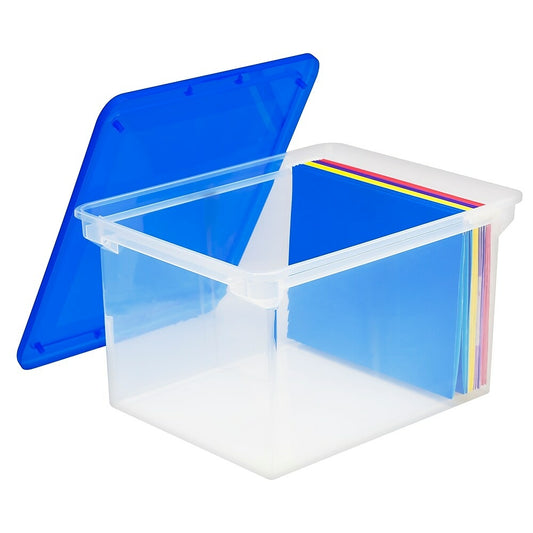 Storex Plastic Stackable Letter Legal File Tote, Semi Clear (61508B04C)