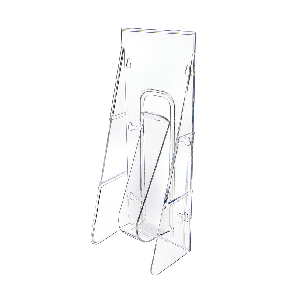 Deflecto Stand-Tall Wall Mount Leaflet Display - 1 Compartment - Leaflet Size - Clear