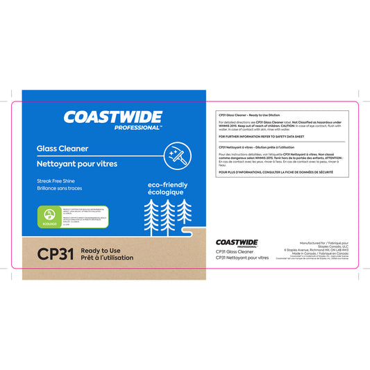 Nettoyant pour vitres concentré Coastwide Professional CP31 (étiquette secondaire)