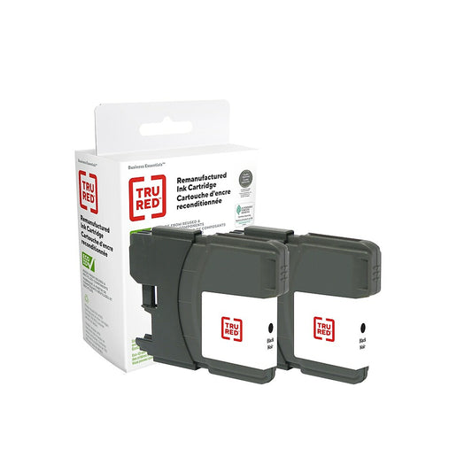 Cartouche d'encre reconditionnée TRU RED Brother LC612PKS - Rendement standard - Noir - Lot de 2