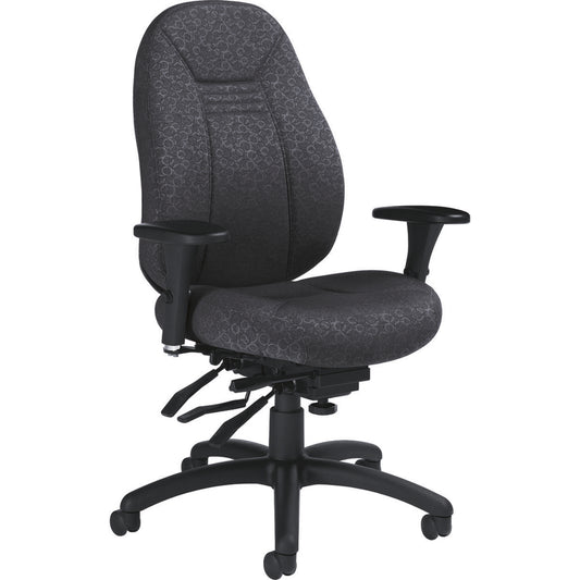 Fauteuil multi-inclinaisons Schukra Comfort à dossier moyen Global Obusforme, tissu, écho, 66 cm (L) x 63 cm (P) x 111 cm (H).