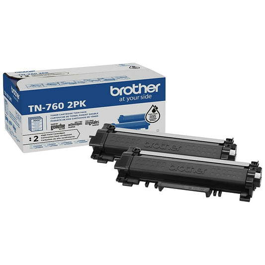 Cartouches de toner Brother TN760 - Haute capacité - Noir - Lot de 2