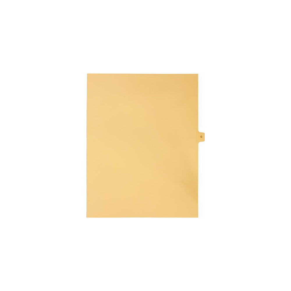 Onglets Sterling Alpha Singles, lettre G, chamois, format lettre, coupe 1/15e, paquet de 25
