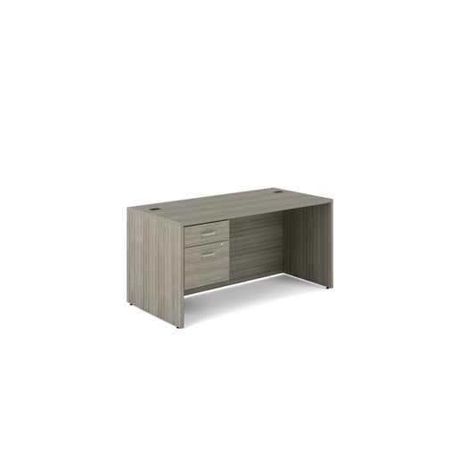 Offices to Go Newland Single Pedestal Desk - 2 Drawer - 60" x 30" - Light Grey