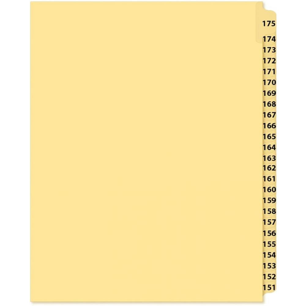 Supreme Litigation Tabs 25th Cut Reverse Numeric Set 11" Buff #175-151
