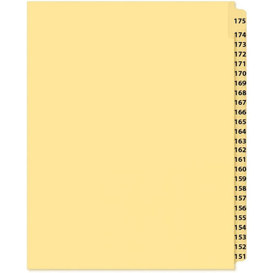 Supreme Litigation Tabs 25th Cut Reverse Numeric Set 11" Buff #175-151