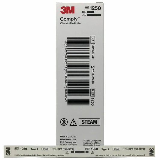 Bandes indicatrices chimiques à vapeur 3M™ Comply™, 1250 5/8" X 8" (240)