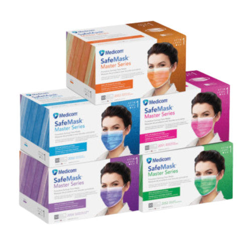 SafeMask Master Series Procedure Earloop Face Mask with Simply Soft Technology 50/Box Level 1