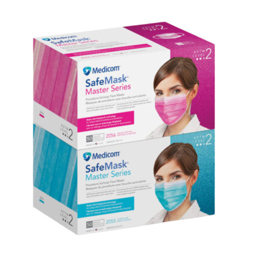 SafeMask Master Series Procedure Earloop Face Mask with Simply Soft Technology 50/Box Level 2