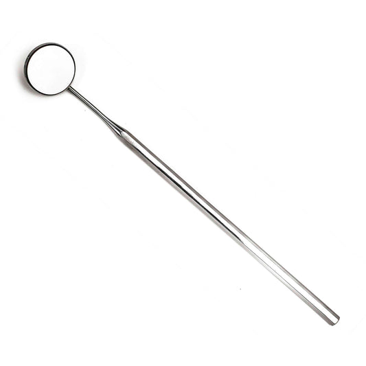 Dental Mirror and Handle, Slim Silver
