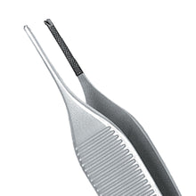 Load image into Gallery viewer, Standard Adson Forcep, Serrated, 1x2 Teeth, Tungsten Carbide, With tying platform, 12CM

