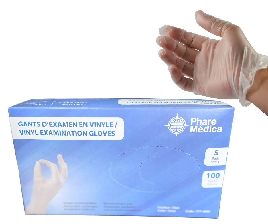 Gants en vinyle - Transparent - XS-SML-XL- CASE (1000 gants ; 10 boîte –  D2D HealthCo.