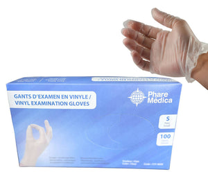 Vinyl Gloves - Clear - XS-S-M-L-XL- CASE (1000 Gloves; 10 Boxes)