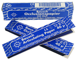 Bausch Micro-Thin .0016" (40 microns) Bandes de papier articulées BLEUES, 200/boîte