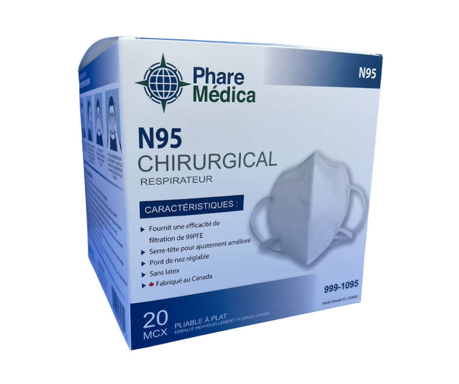 N95 Surgical - Made in Canada - Box/20 masks - D2D HealthCo.