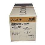 Sutures. Chromic Gut. 525B 3-0 18" C-6 3/8 Circle 19mm 12/Pack