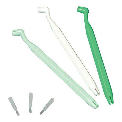 Applicator Brush Tips & Handles Green / Light Green / White