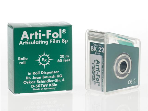Bausch Arti-Fol, Ultra Fin 8 Microns, Rouleau de 22 mm x 20 m, Vert