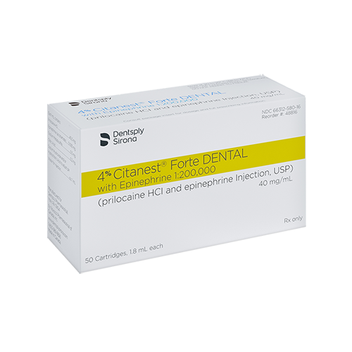 Citanest Forte 4% with epinephrine 1:200,000, 50/Pk