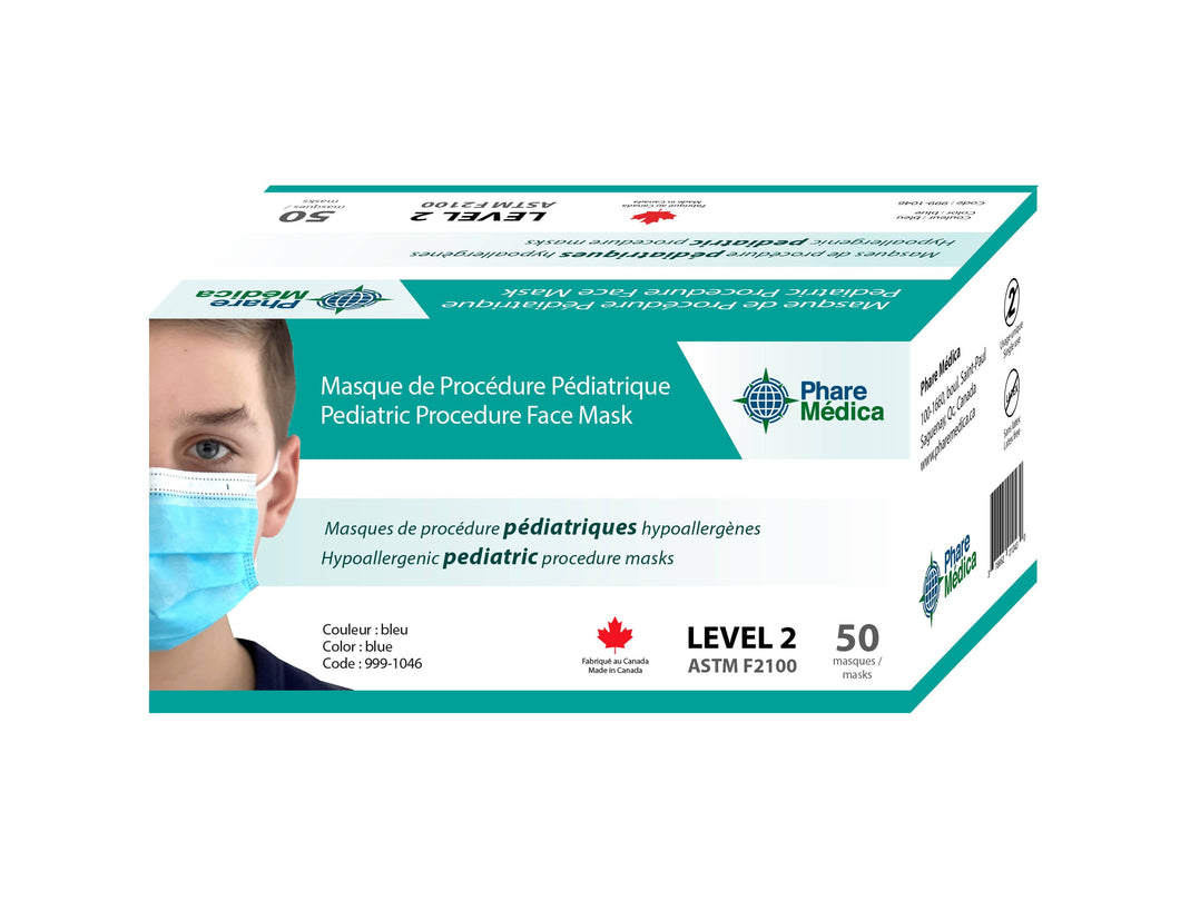 ASTM Level 2 Pediatric Mask - 50/box - D2D HealthCo.