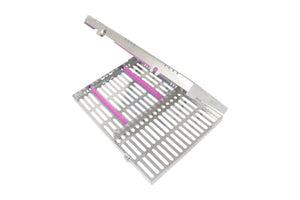 Sterilization Cassette for 12 Instruments, With Accessory Area, Detatchable - 280X202X30MM - D2D HealthCo.