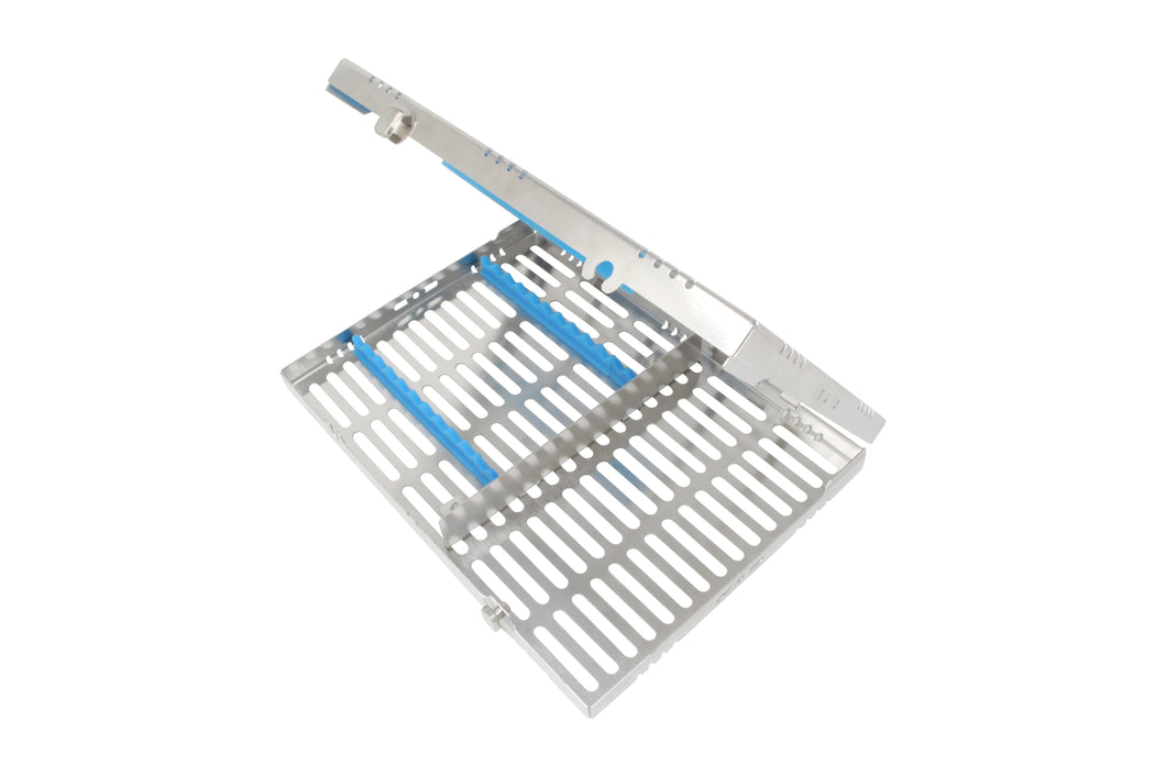 Sterilization Cassette for 12 Instruments, With Accessory Area, Detatchable - 280X202X30MM - D2D HealthCo.