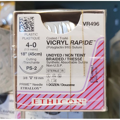 Sutures Vicryl Rapide PS-2 4-0 UD 18in Suture 12/Bx