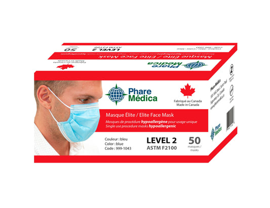 ASTM Level 2 Elite Mask - Box/50 masks - D2D HealthCo.
