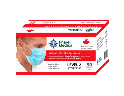 ASTM Level 2 Elite Mask - Box/50 masks - D2D HealthCo.