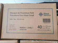 Load image into Gallery viewer, Procedure mask Small (pediatric) ASTM Level 1 - 50/box - D2D HealthCo.
