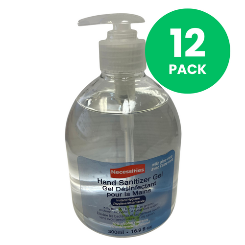 Paquet de 12 gels désinfectants pour les mains à l'aloe vera, hygiène instantanée, 500 ml