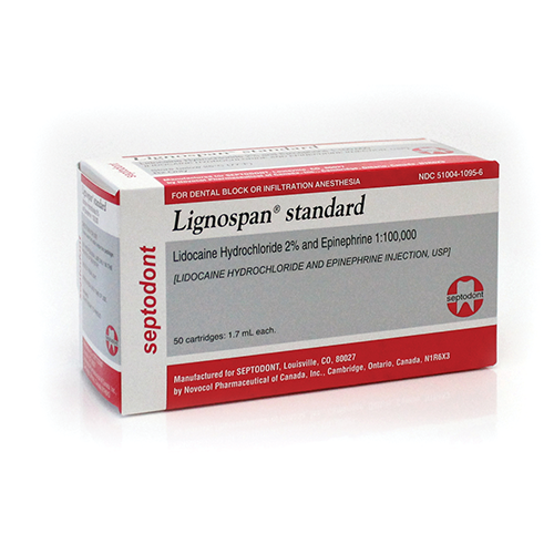 Lignospan Standard Lidocaine 2% 1:100000 EPI FP1 50/Box