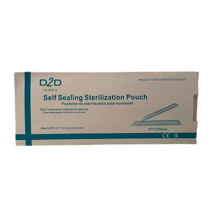Sterilization Pouches in Multiple Sizes - BOX (200 Pouches) - D2D HealthCo.