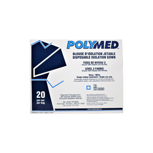POLYMED ASTM LEVEL 3 ISOLATION GOWNS- CASE (120 Pieces)
