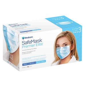 Medicom SafeMask® Premier Elite™ Earloop Mask Level 3 BLUE - CASE (500 pieces) - D2D HealthCo.